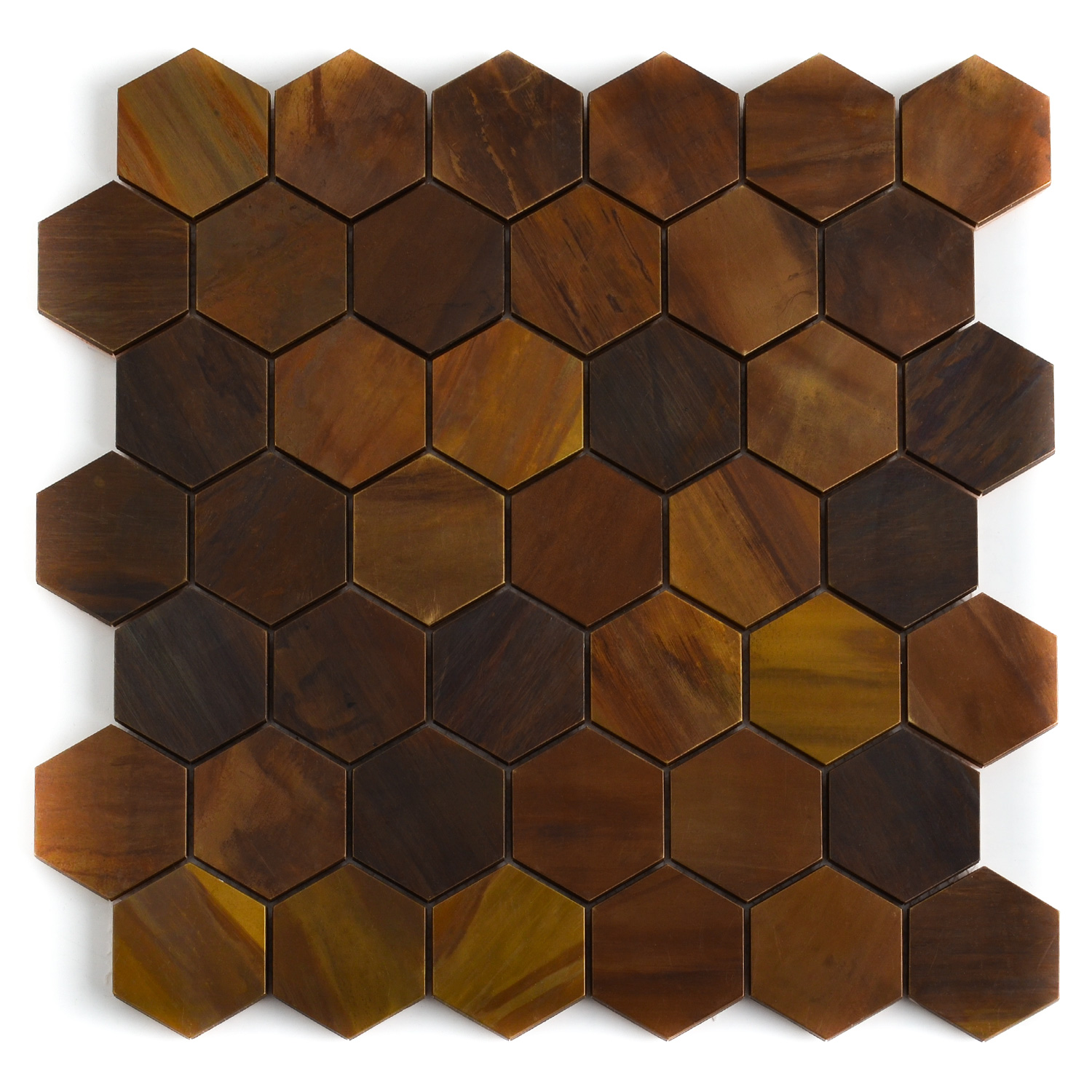 Hexagonmosaik Mosaikfliesen Kupfer 48 Mali Paket-BEN10216.6