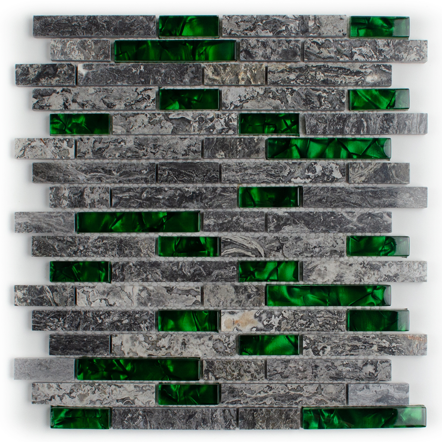 Mosaico de vidro Verde Mosaico de pedra natural Abigal