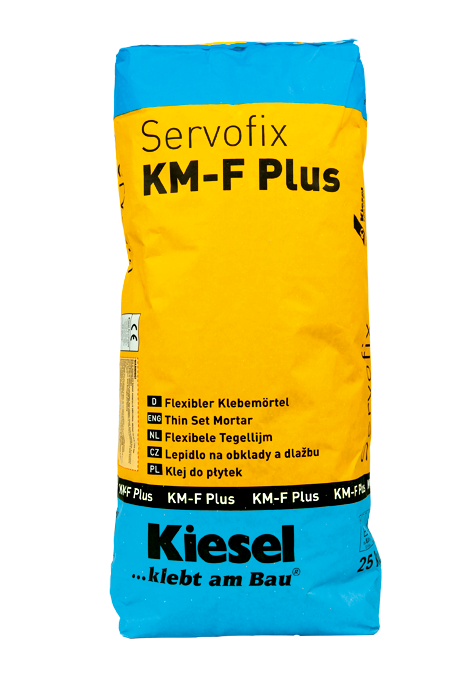 Fliesenkleber für Wandfliesen und Bodenfliesen von Kiesel Servofix KM-F Plus 25kg