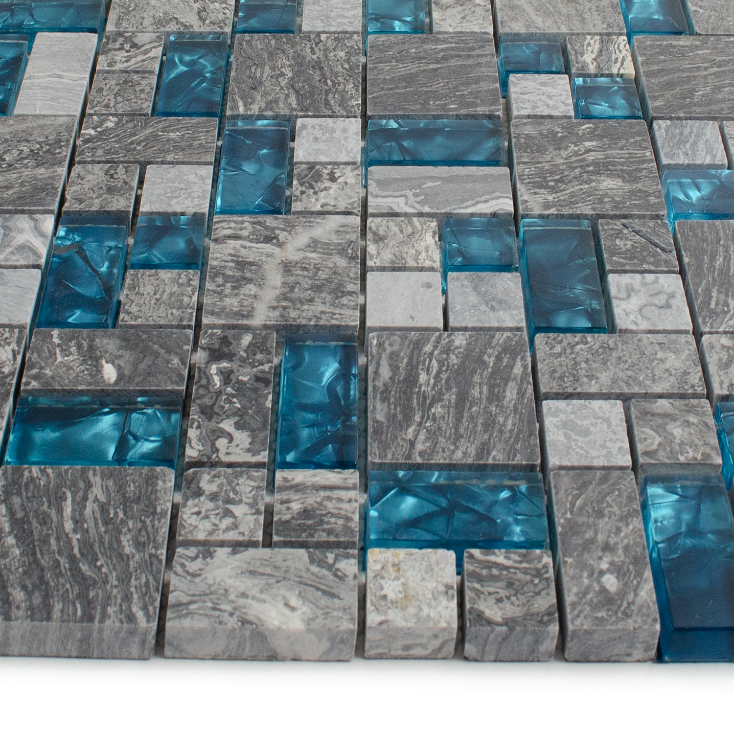 Mosaico de vidro Azul Mosaico de pedra natural Abigal