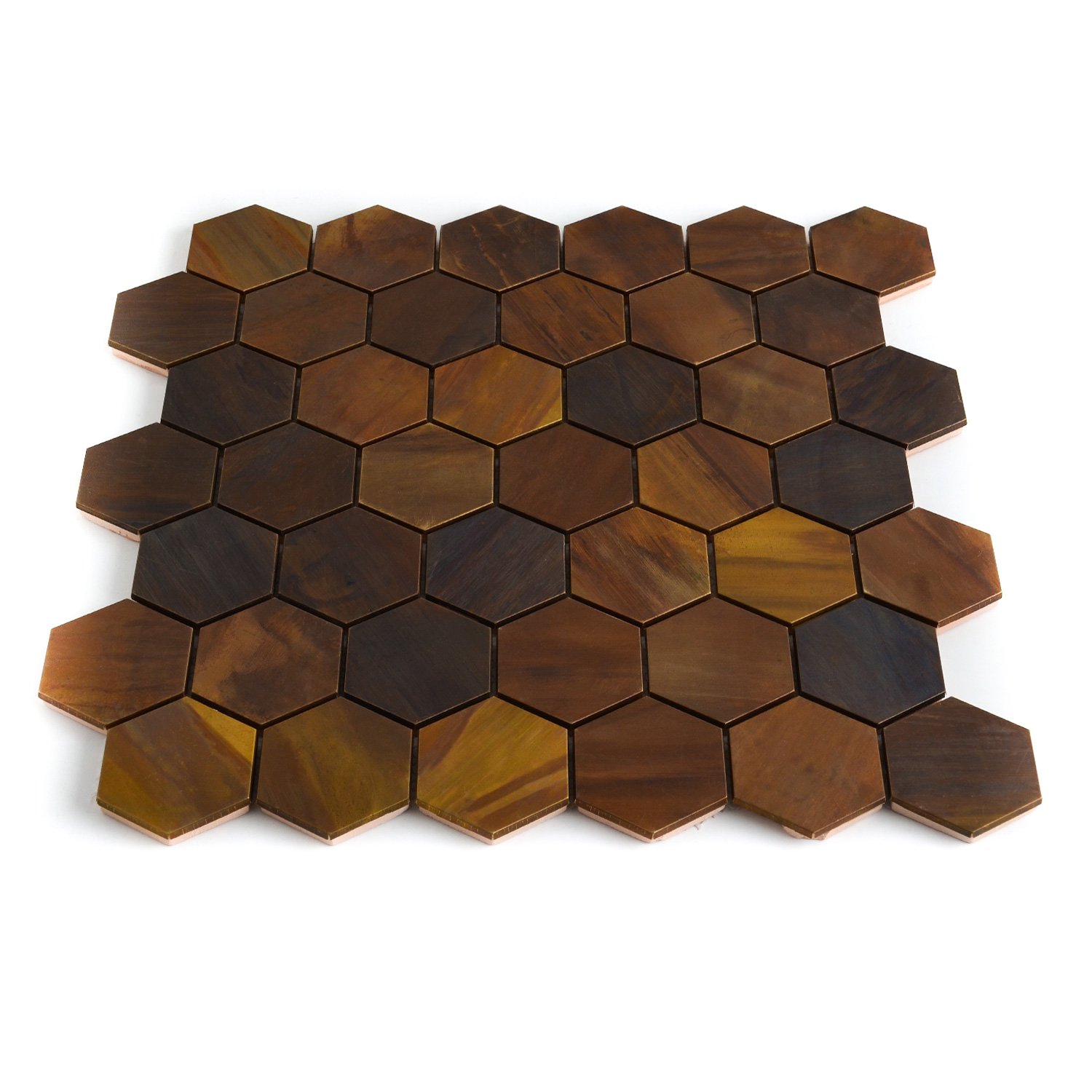 Hexagonmosaik Mosaikfliesen Kupfer 48 Mali Matte-BEN10216.4