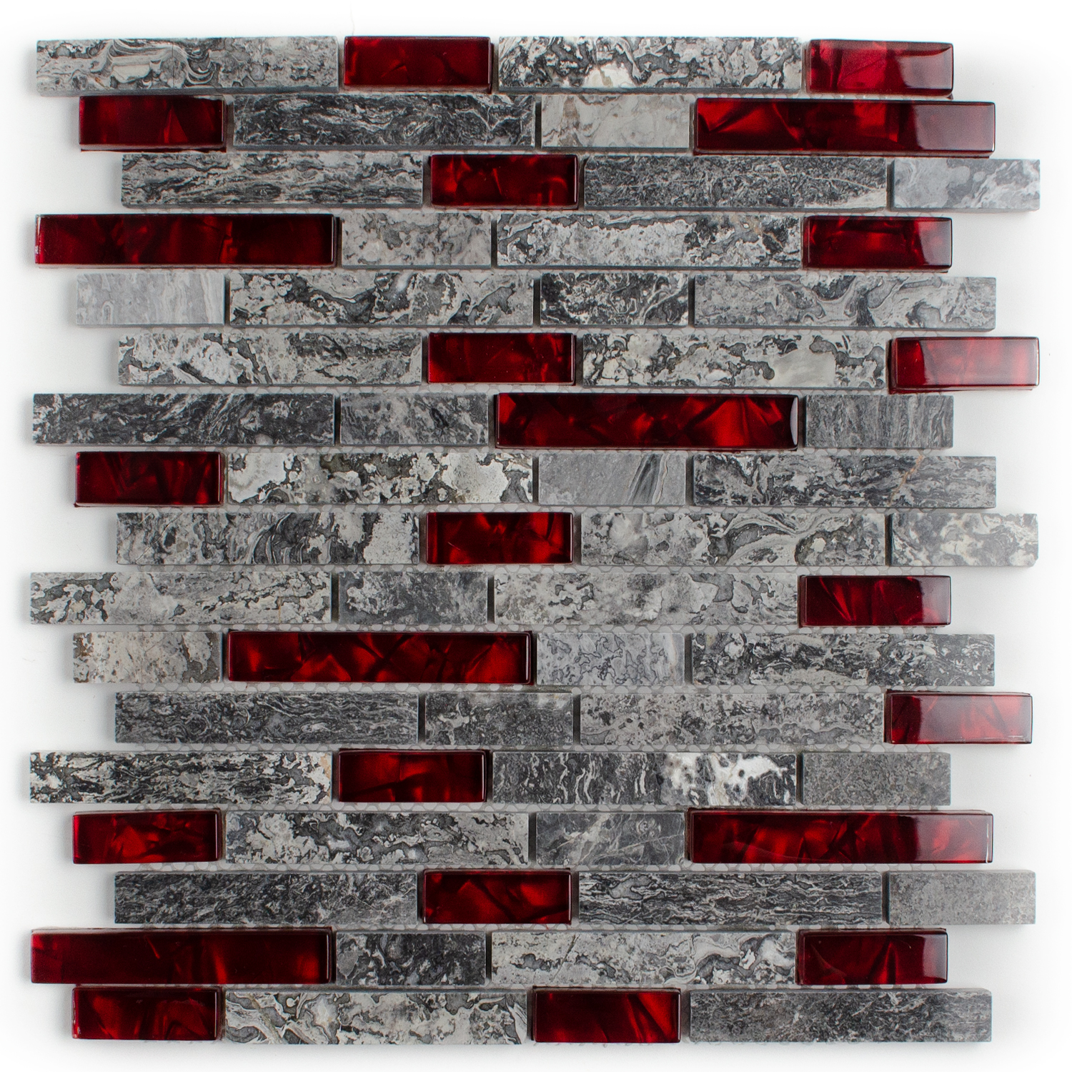 Glasmosaik Rot Natursteinmosaik Abigal Brick-BEN10203.2