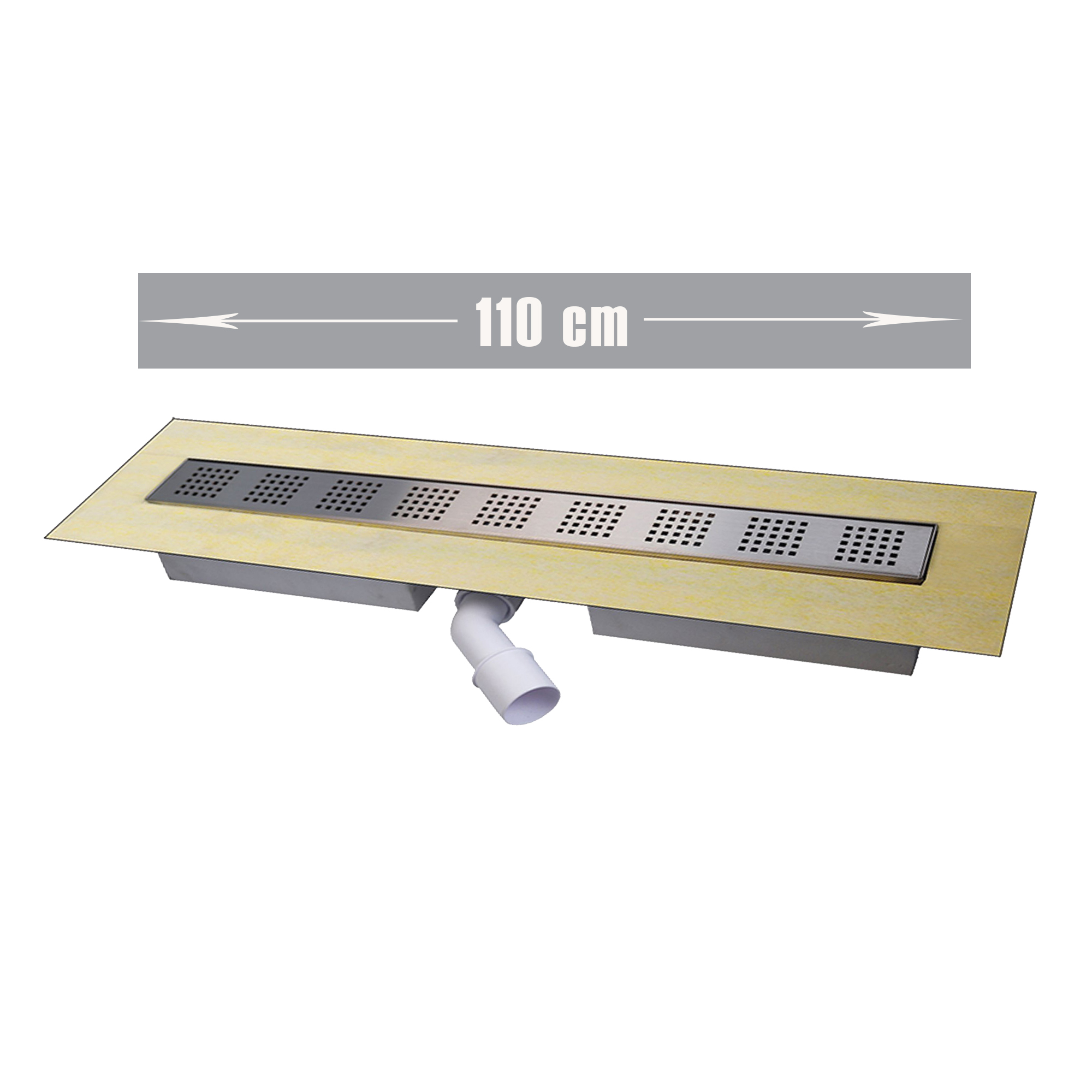 Duschrinne Lineares Duschrinnensystem Komplettset bodengleiche Duschen mit Lochung-BEN10087.5
