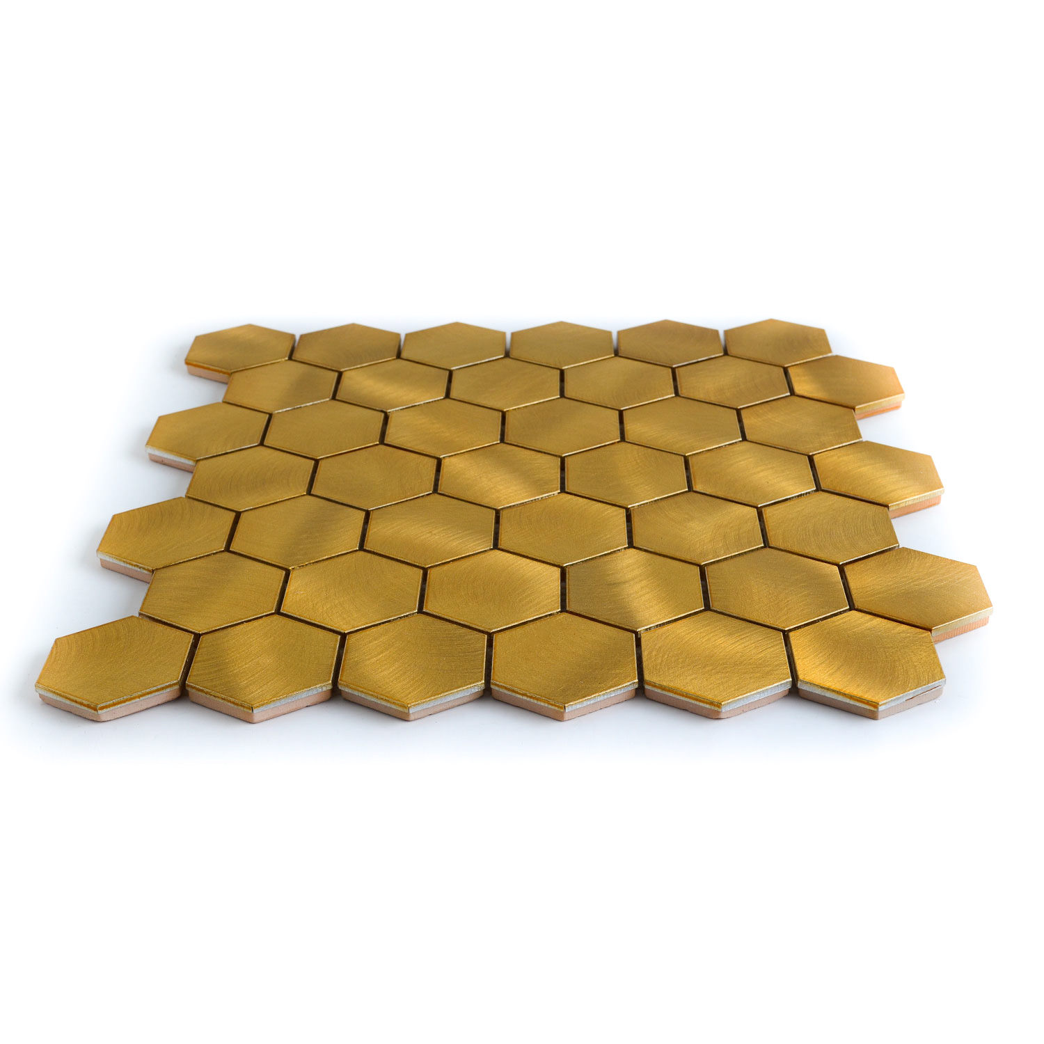 Hexagonmosaik Mosaikfliesen Gold Marcia Gebürstet 1 Matte