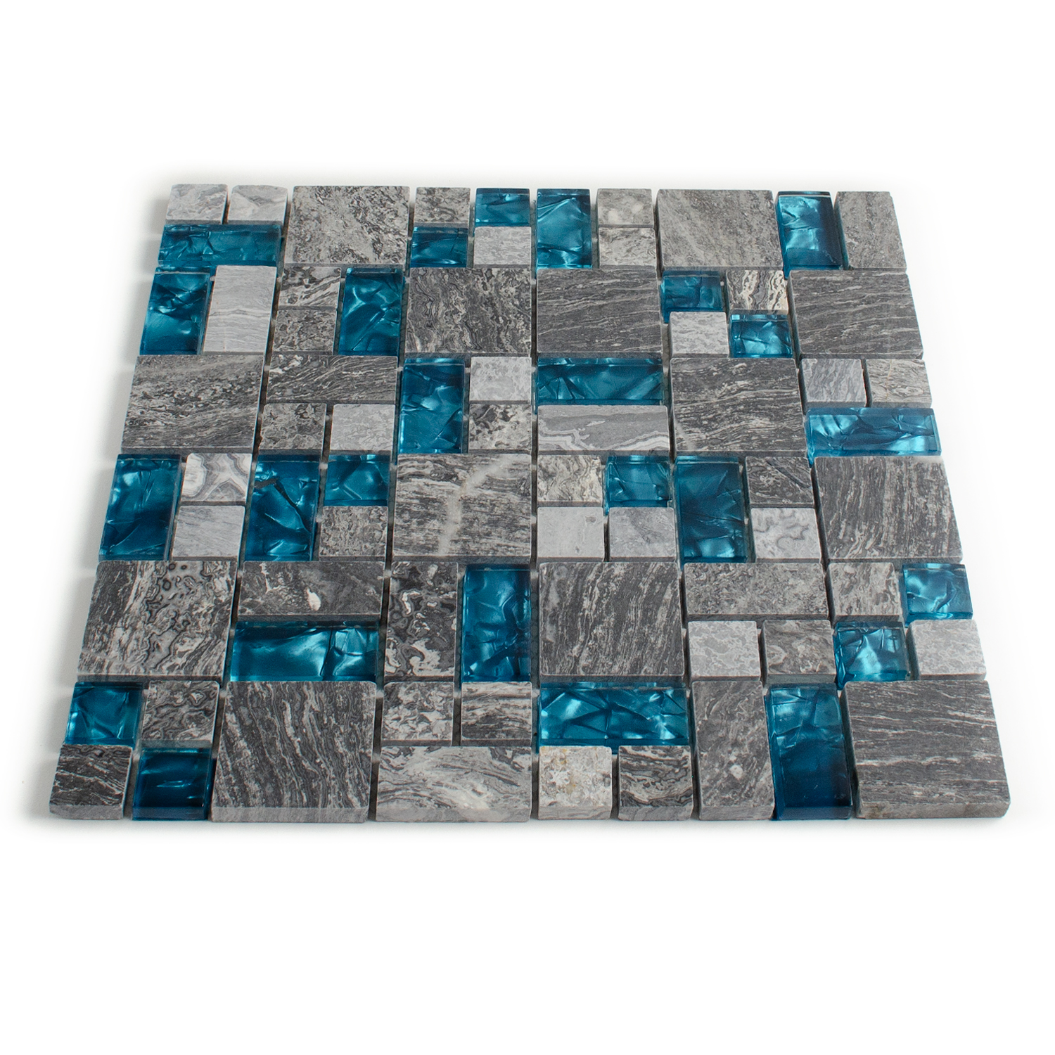 Mosaico de vidro Azul Mosaico de pedra natural Abigal