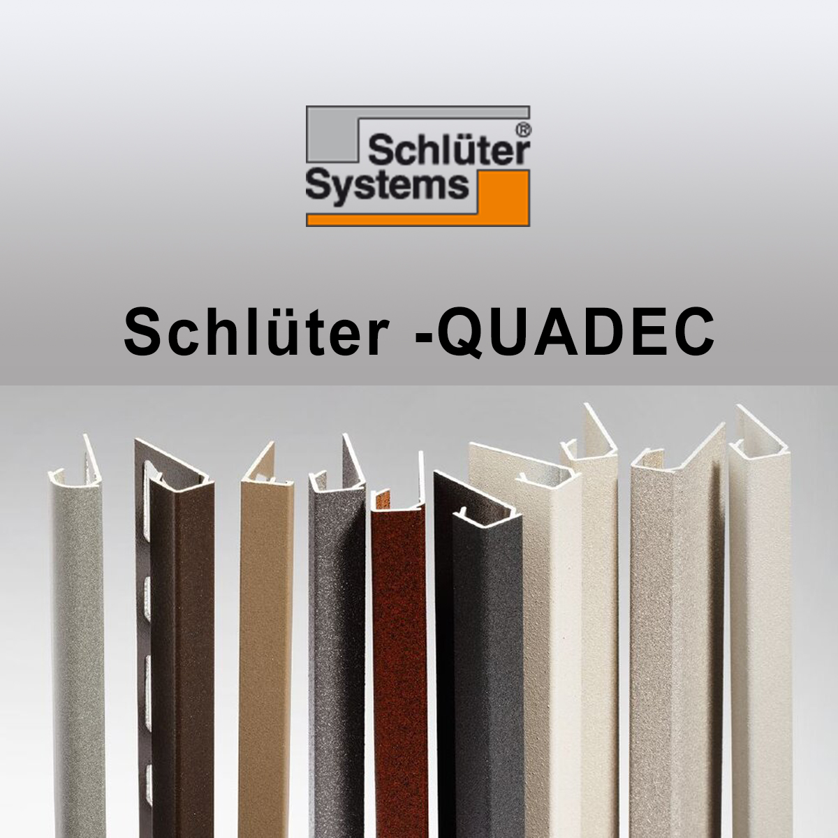Calhas para azulejos Perfil para azulejos de 45 mm Calha Schlüter Quadec em aço inoxidável 2,5 rm