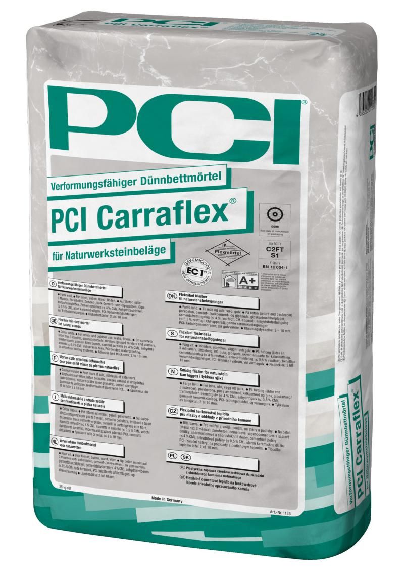 PCI Carraflex Tile Adhesive Argamassa adesiva cinzenta para revestimentos de pedra natural